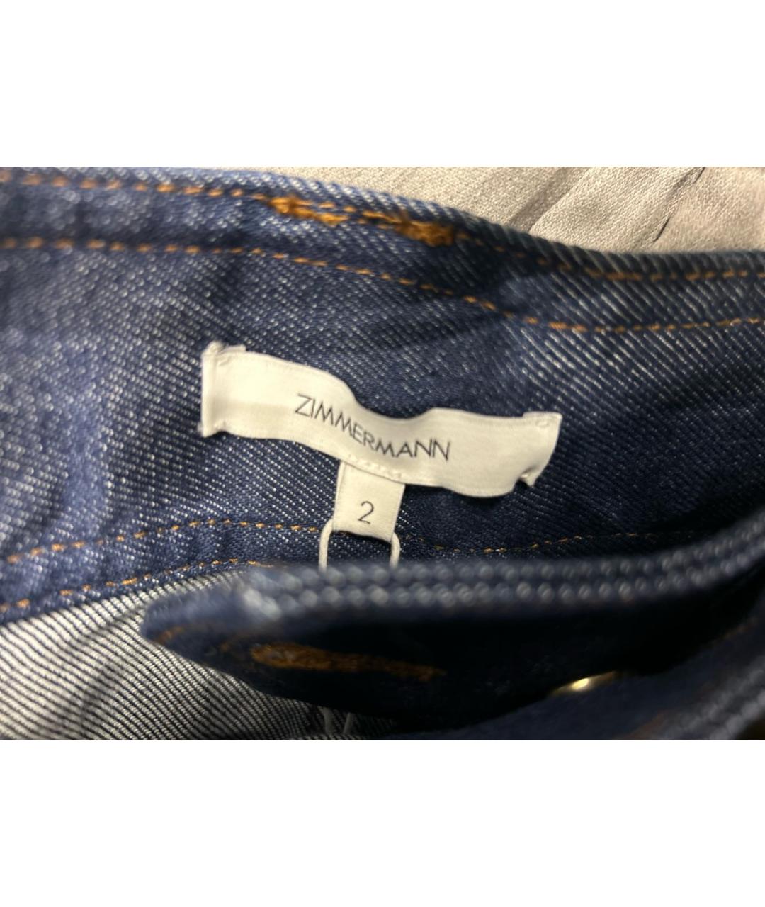 ZIMMERMANN Синяя хлопковая юбка миди, фото 6