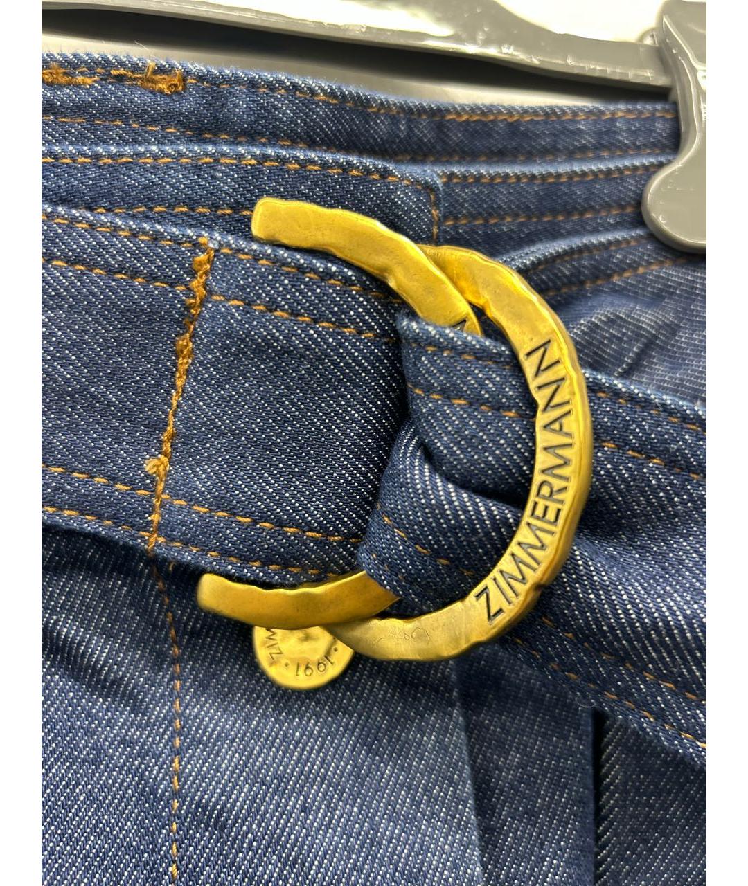 ZIMMERMANN Синяя хлопковая юбка миди, фото 8