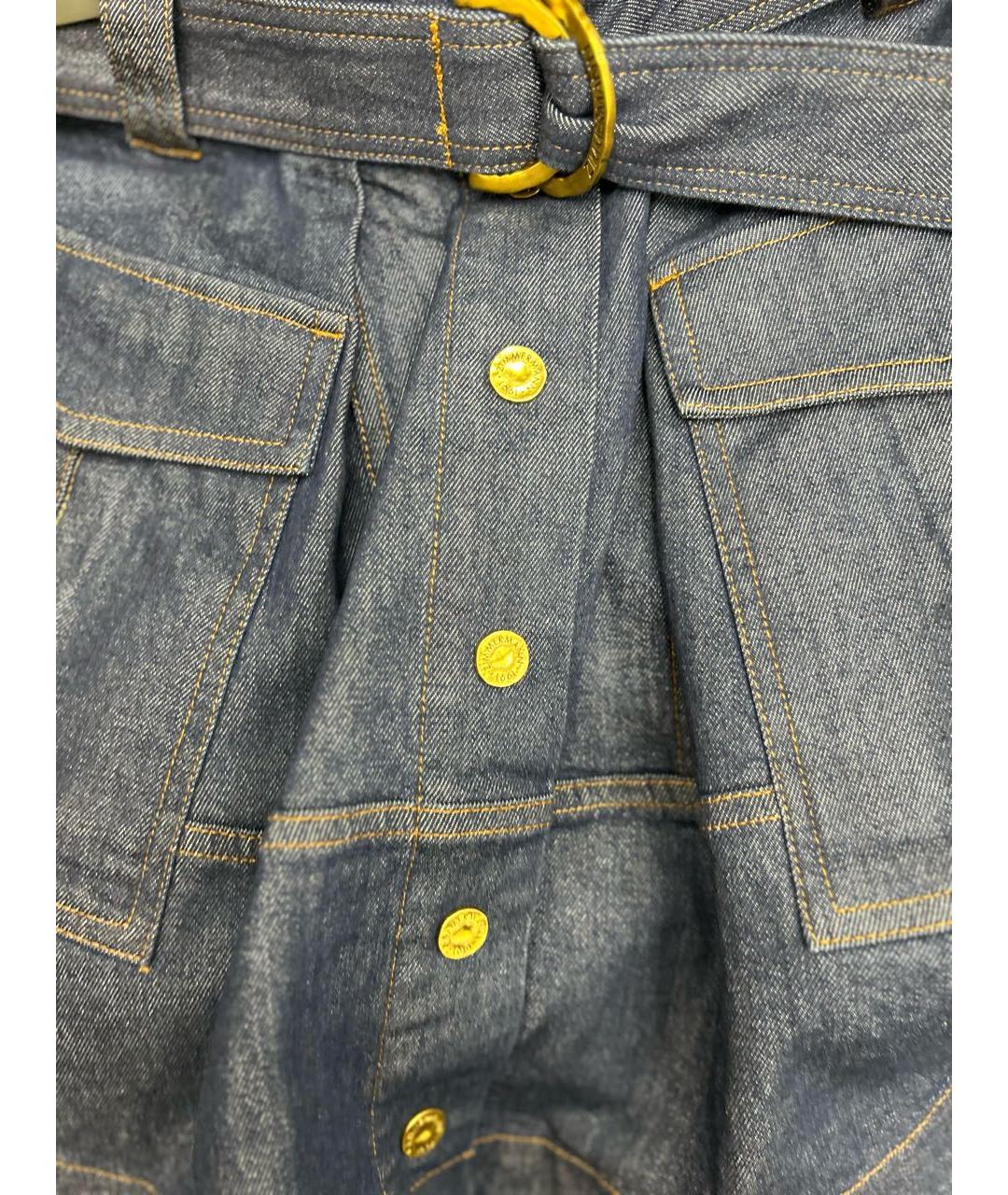 ZIMMERMANN Синяя хлопковая юбка миди, фото 4