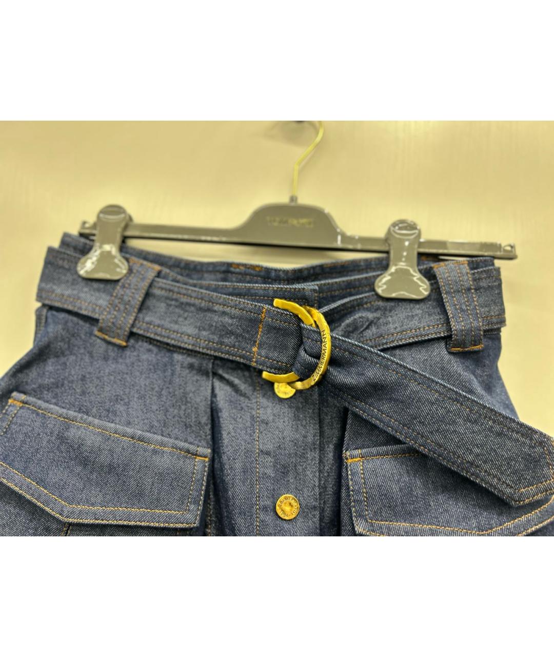 ZIMMERMANN Синяя хлопковая юбка миди, фото 3