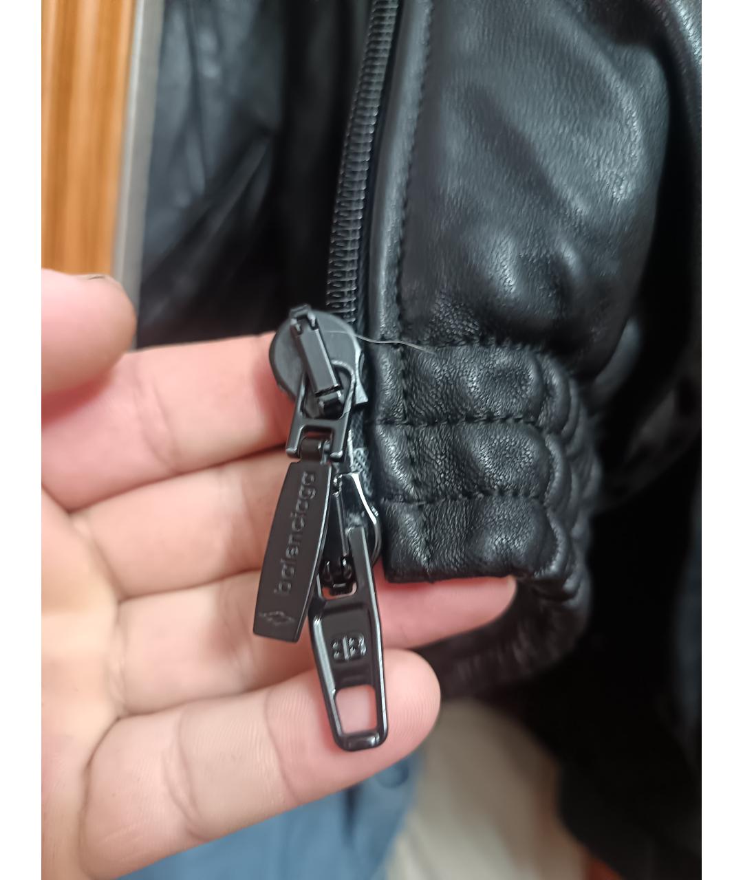 BALENCIAGA Черная кожаная куртка, фото 5