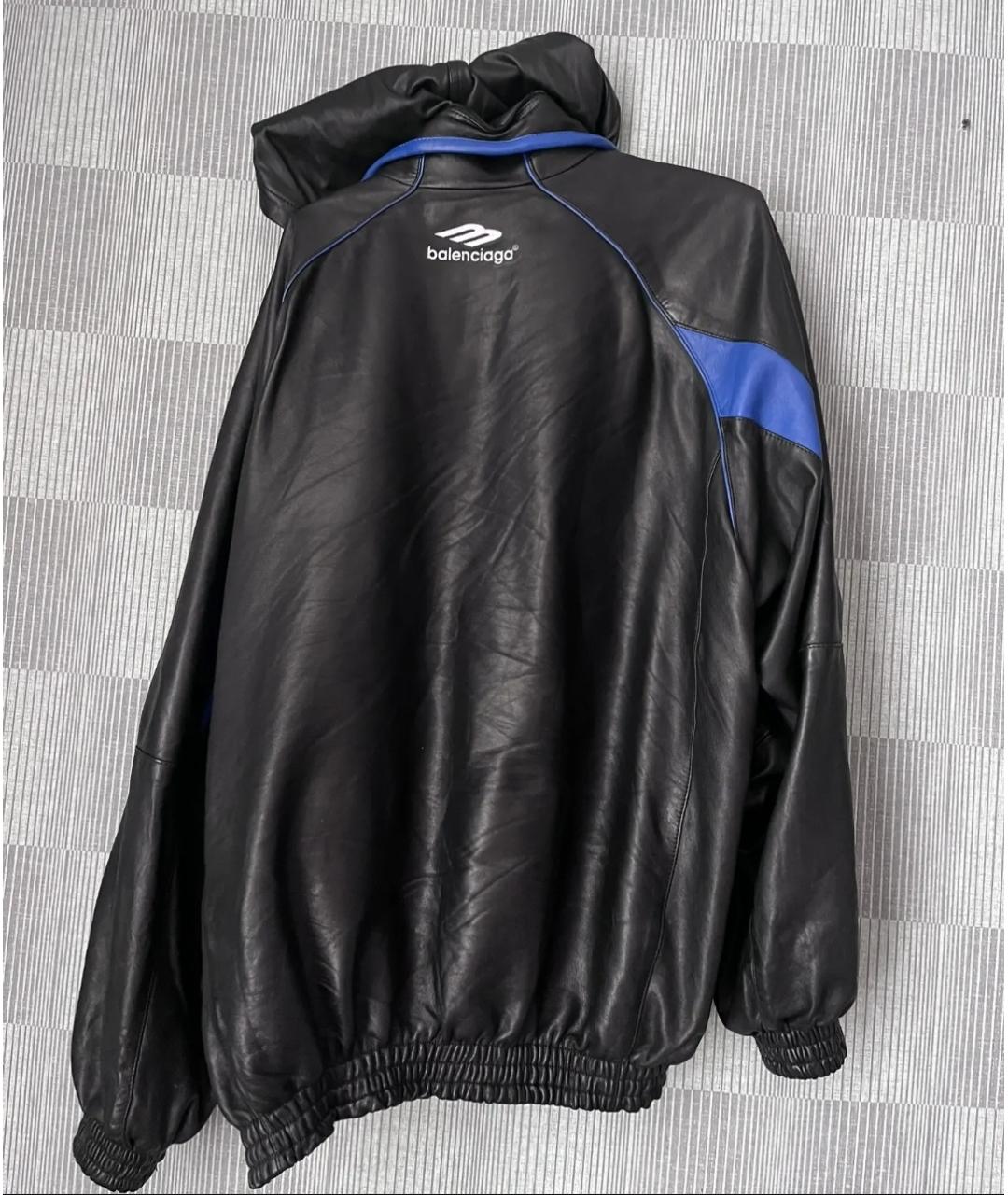 BALENCIAGA Черная кожаная куртка, фото 2