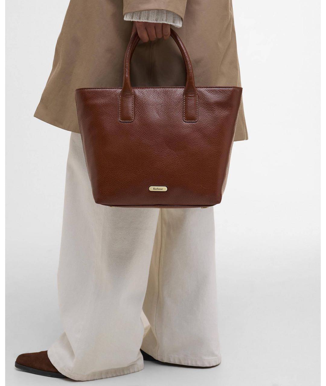 BARBOUR Коричневая кожаная сумка через плечо, фото 4