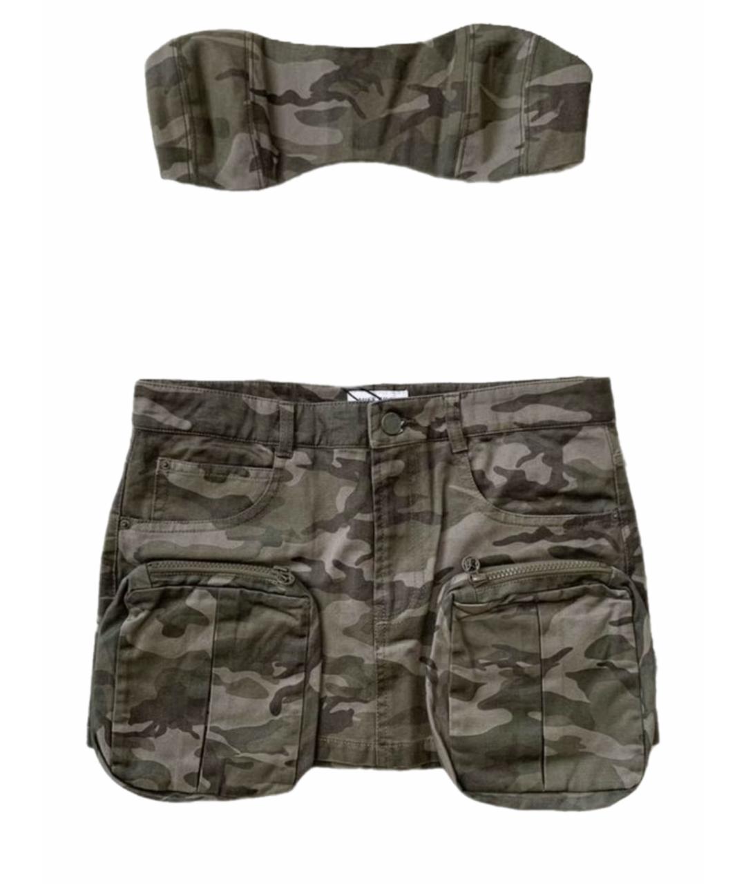 MISS BLUMARINE Хаки хлопковый костюм с юбками, фото 1