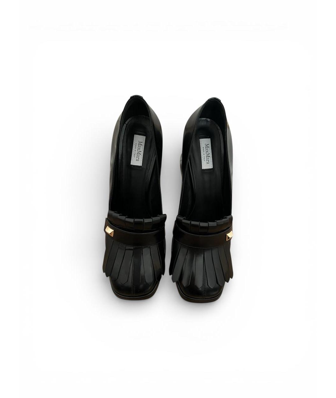 MAX MARA Черные кожаные туфли, фото 2