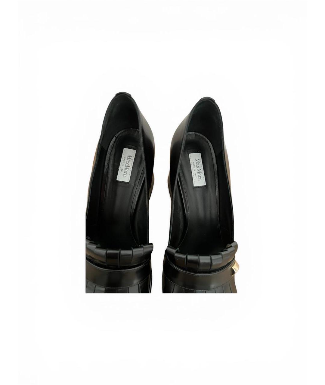MAX MARA Черные кожаные туфли, фото 3