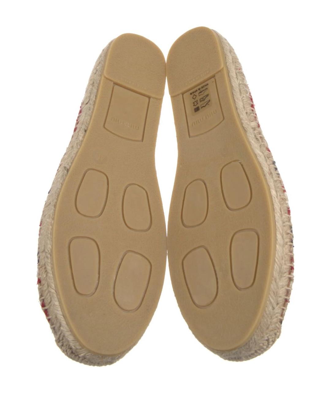 MIU MIU Бежевые текстильные эспадрильи, фото 5