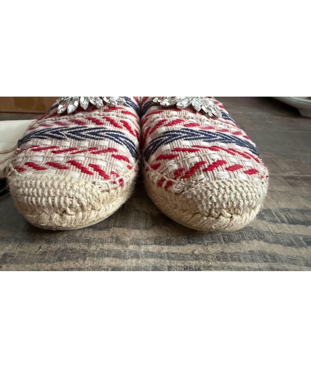 MIU MIU Бежевые текстильные эспадрильи, фото 8