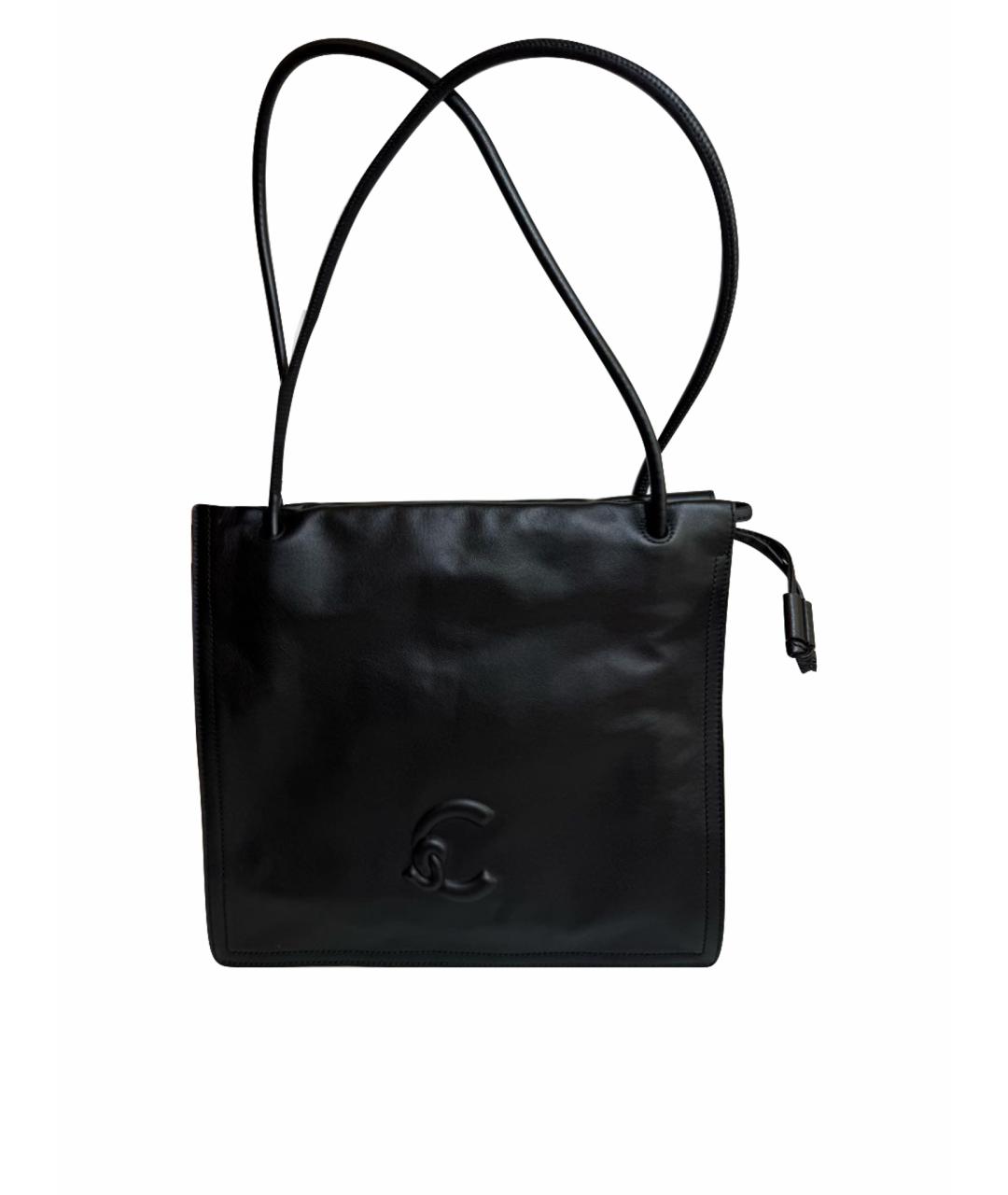 COCCINELLE Черная кожаная сумка с короткими ручками, фото 1