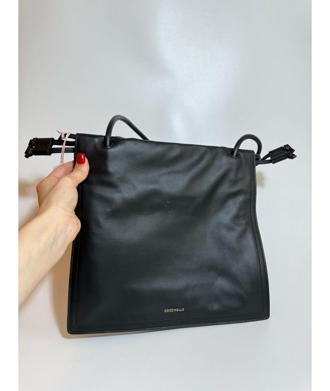 COCCINELLE Черная кожаная сумка с короткими ручками, фото 5