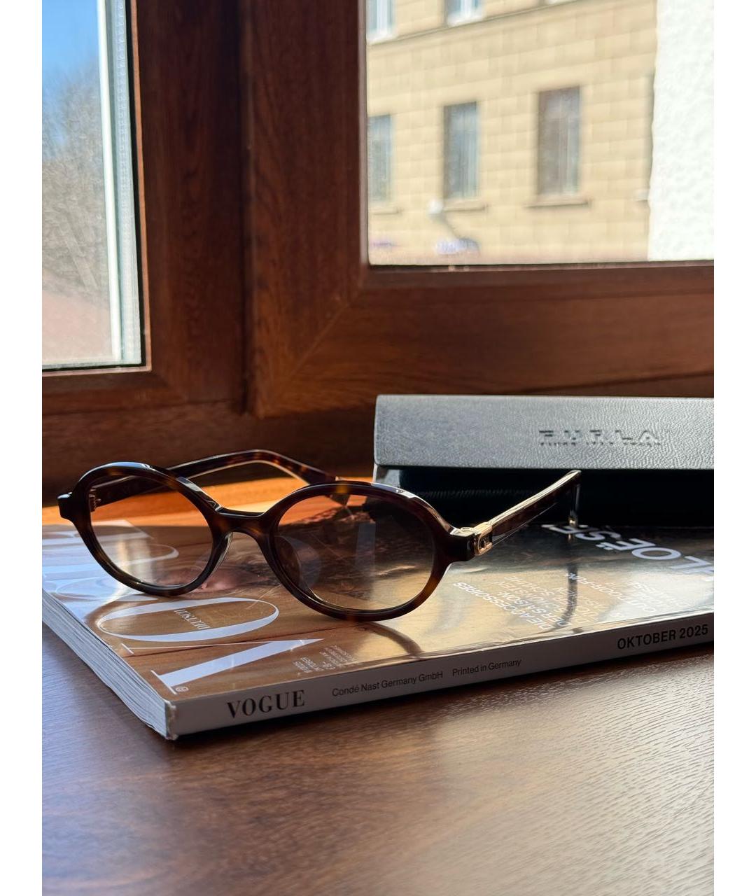 FURLA Коричневые солнцезащитные очки, фото 3
