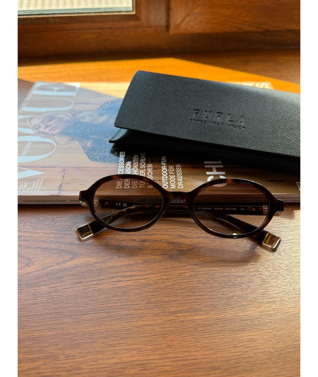 FURLA Коричневые солнцезащитные очки, фото 2