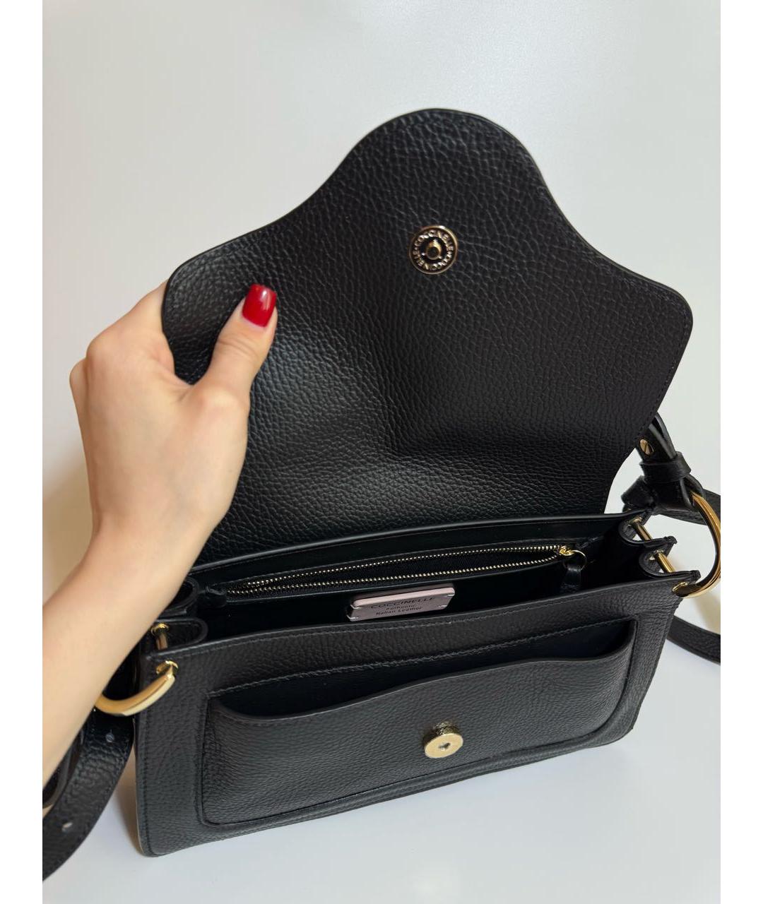 COCCINELLE Черная кожаная сумка через плечо, фото 4