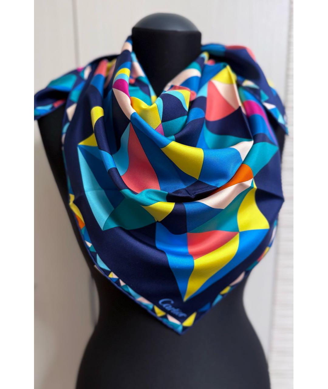 CARTIER Мульти шелковый платок, фото 9