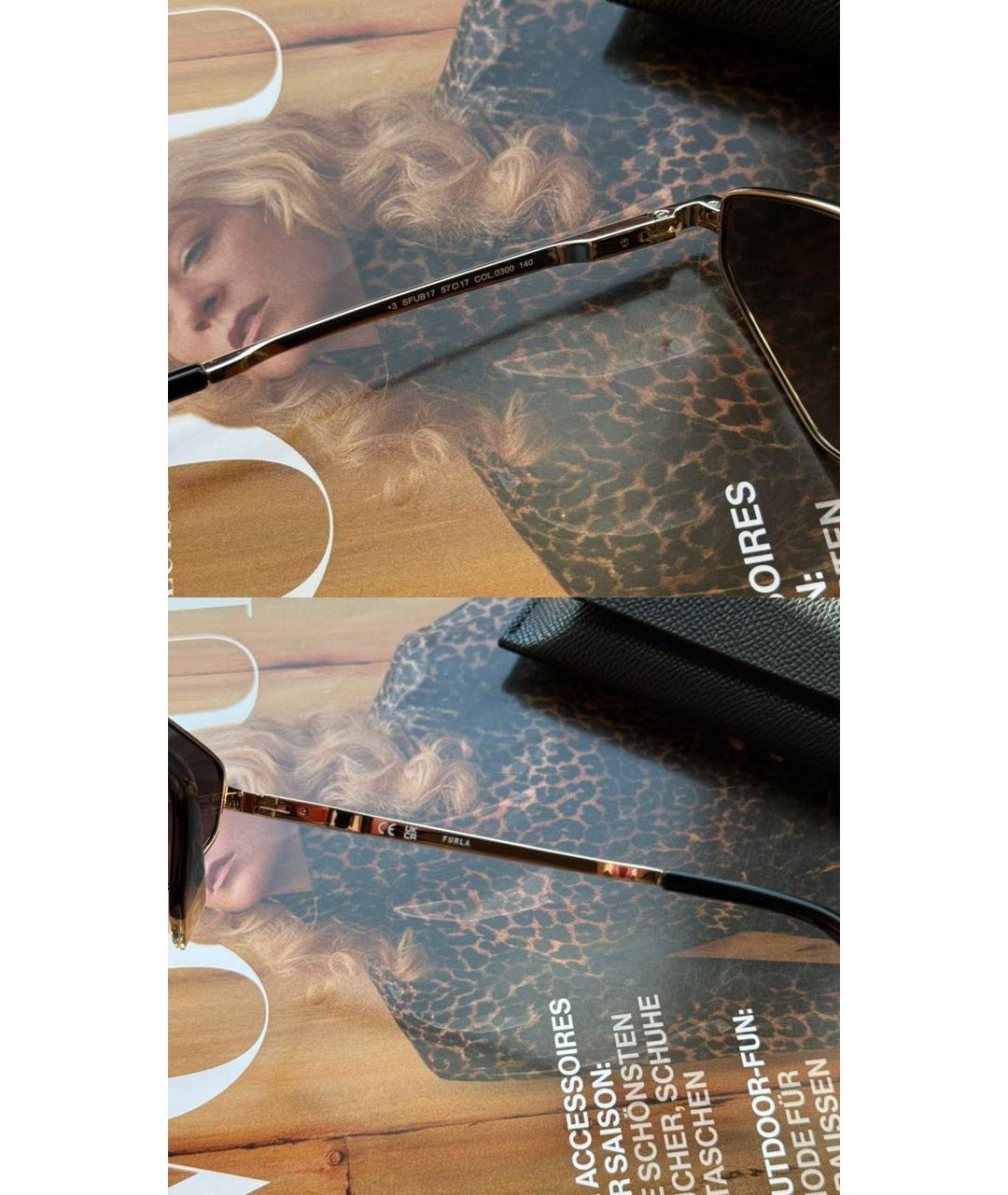 FURLA Золотые солнцезащитные очки, фото 5