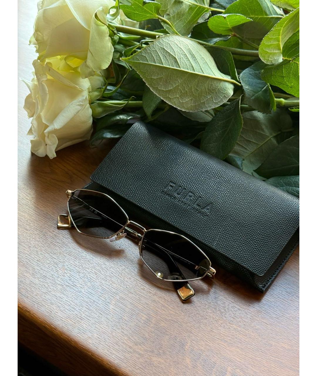 FURLA Золотые солнцезащитные очки, фото 2