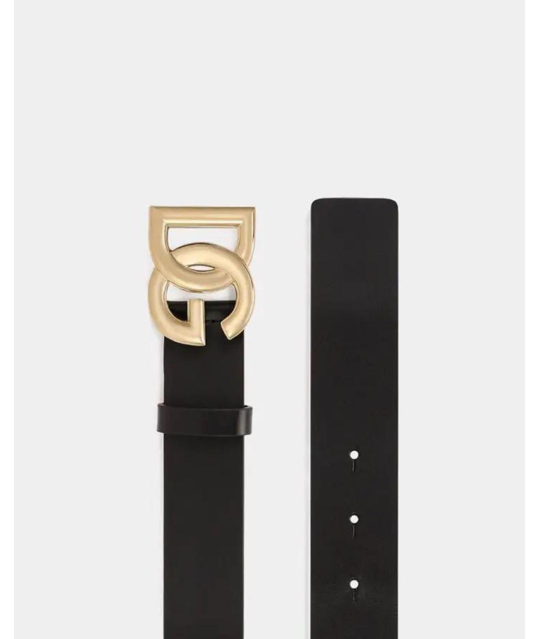 DOLCE&GABBANA Черный кожаный ремень, фото 2