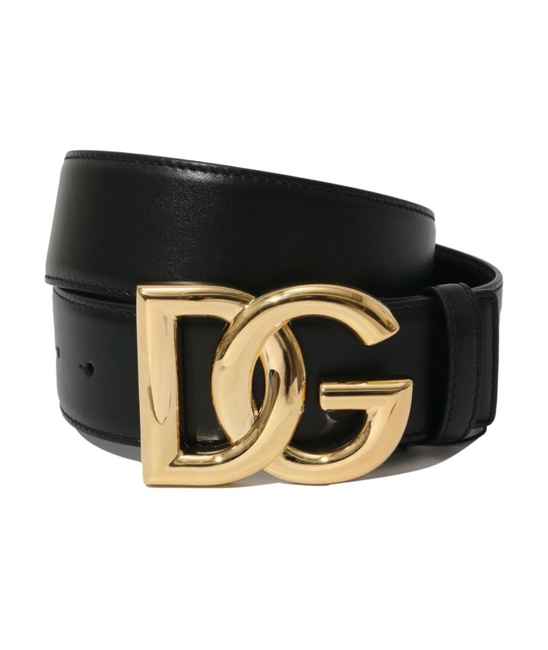 DOLCE&GABBANA Черный кожаный ремень, фото 1