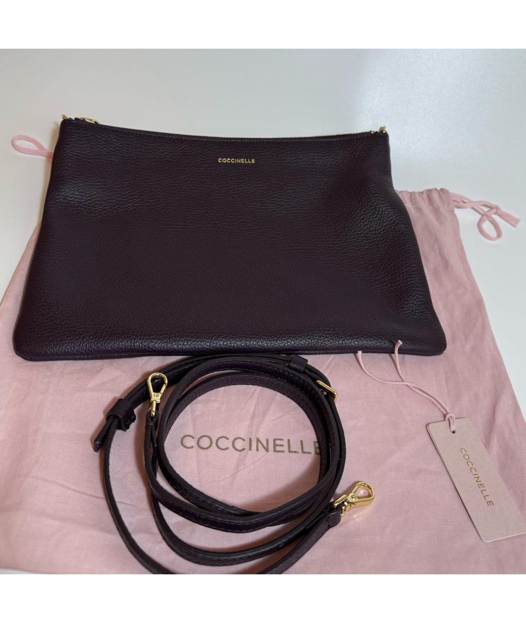 COCCINELLE Фиолетовая кожаная сумка через плечо, фото 4