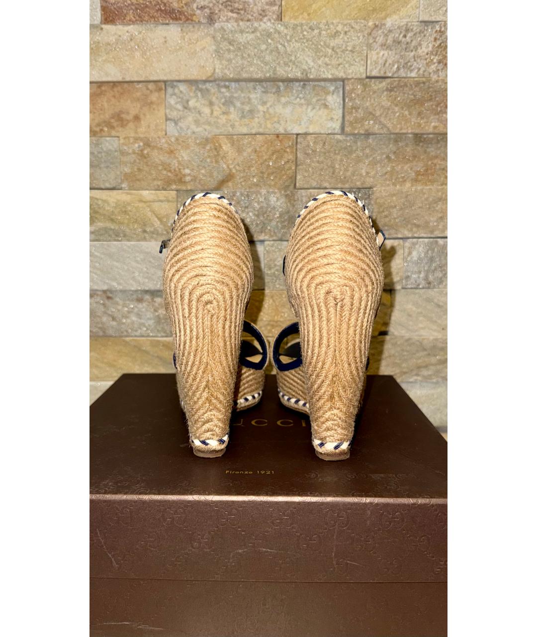 GUCCI Кожаные босоножки, фото 4