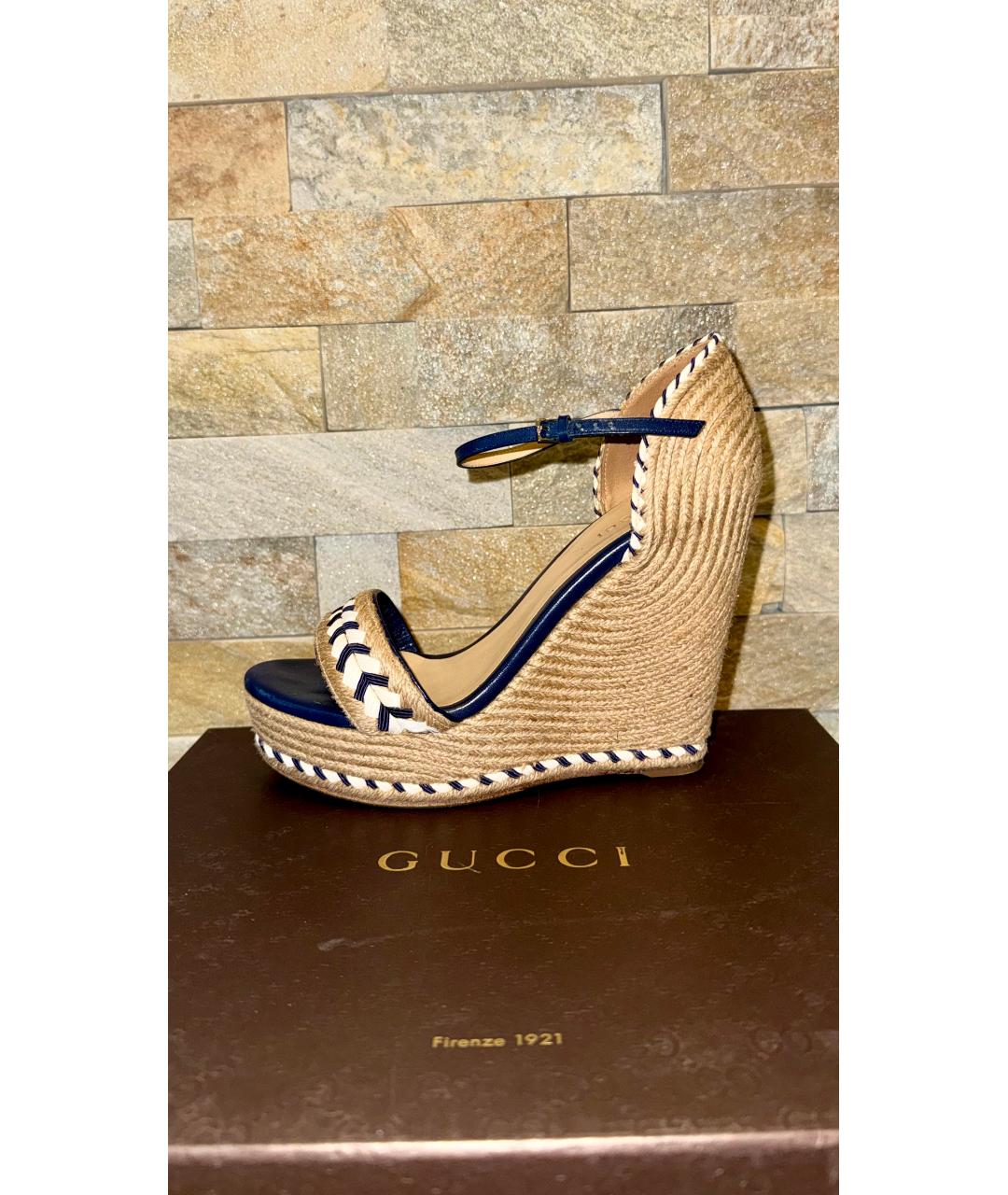 GUCCI Кожаные босоножки, фото 6