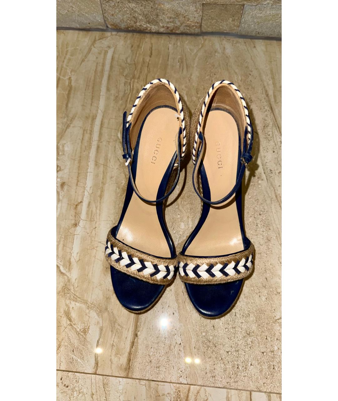 GUCCI Кожаные босоножки, фото 2