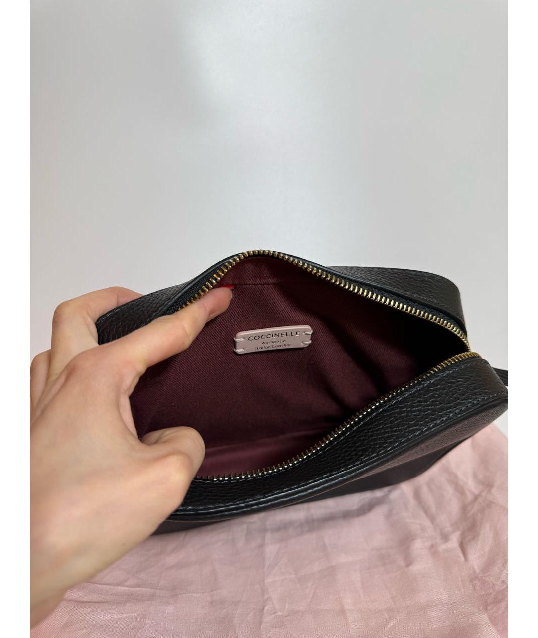 COCCINELLE Черная кожаная сумка через плечо, фото 4