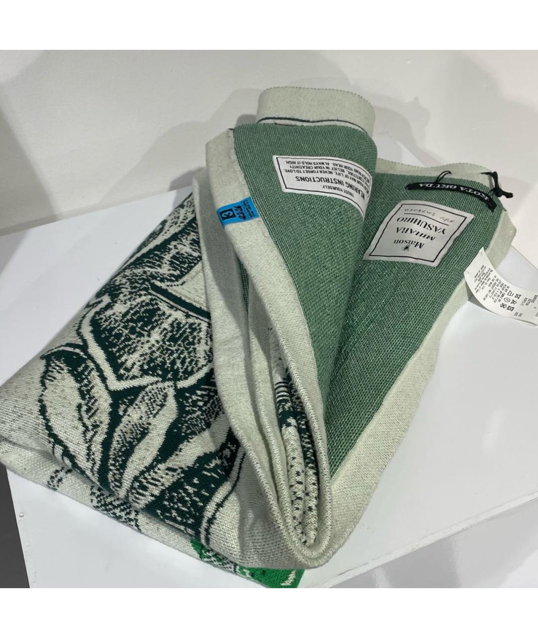 MAISON MIHARA YASUHIRO Зеленый хлопковый шарф, фото 5