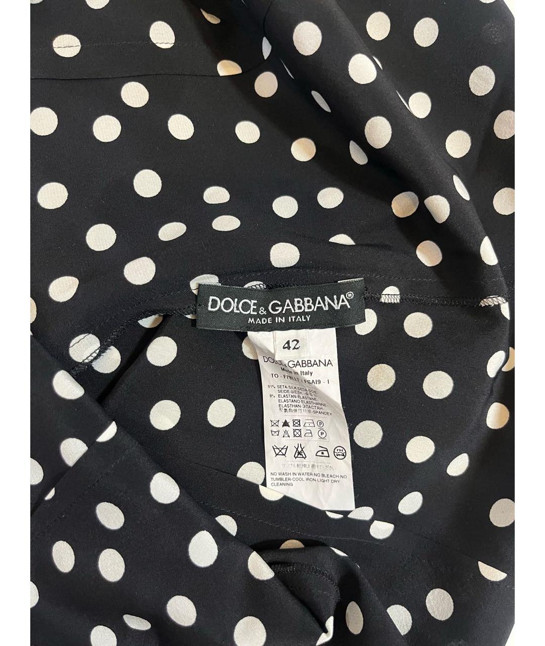 DOLCE&GABBANA Черная шелковая блузы, фото 4