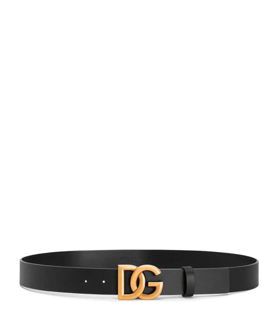 DOLCE&GABBANA Черный кожаный ремень, фото 1