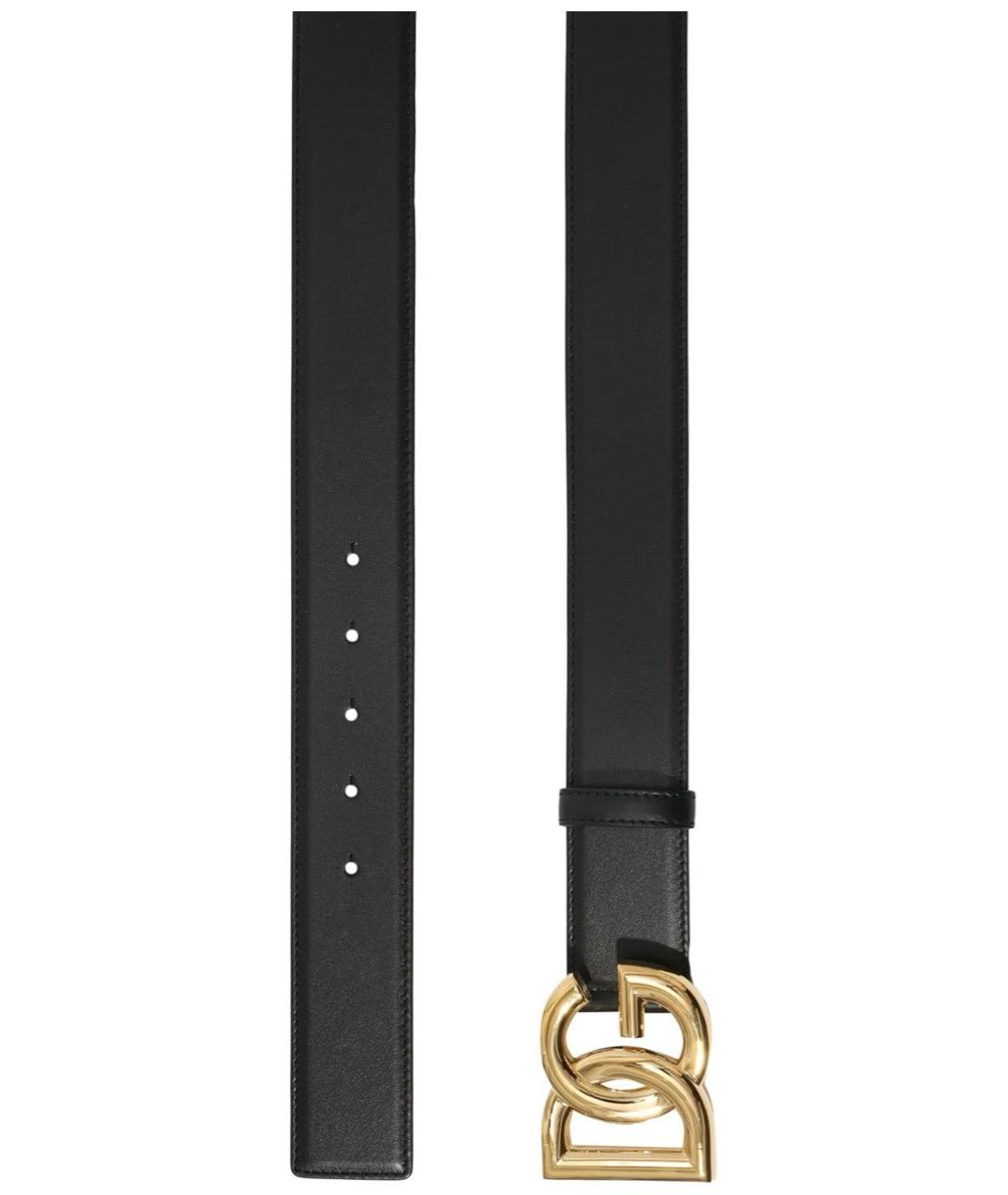 DOLCE&GABBANA Черный кожаный ремень, фото 3