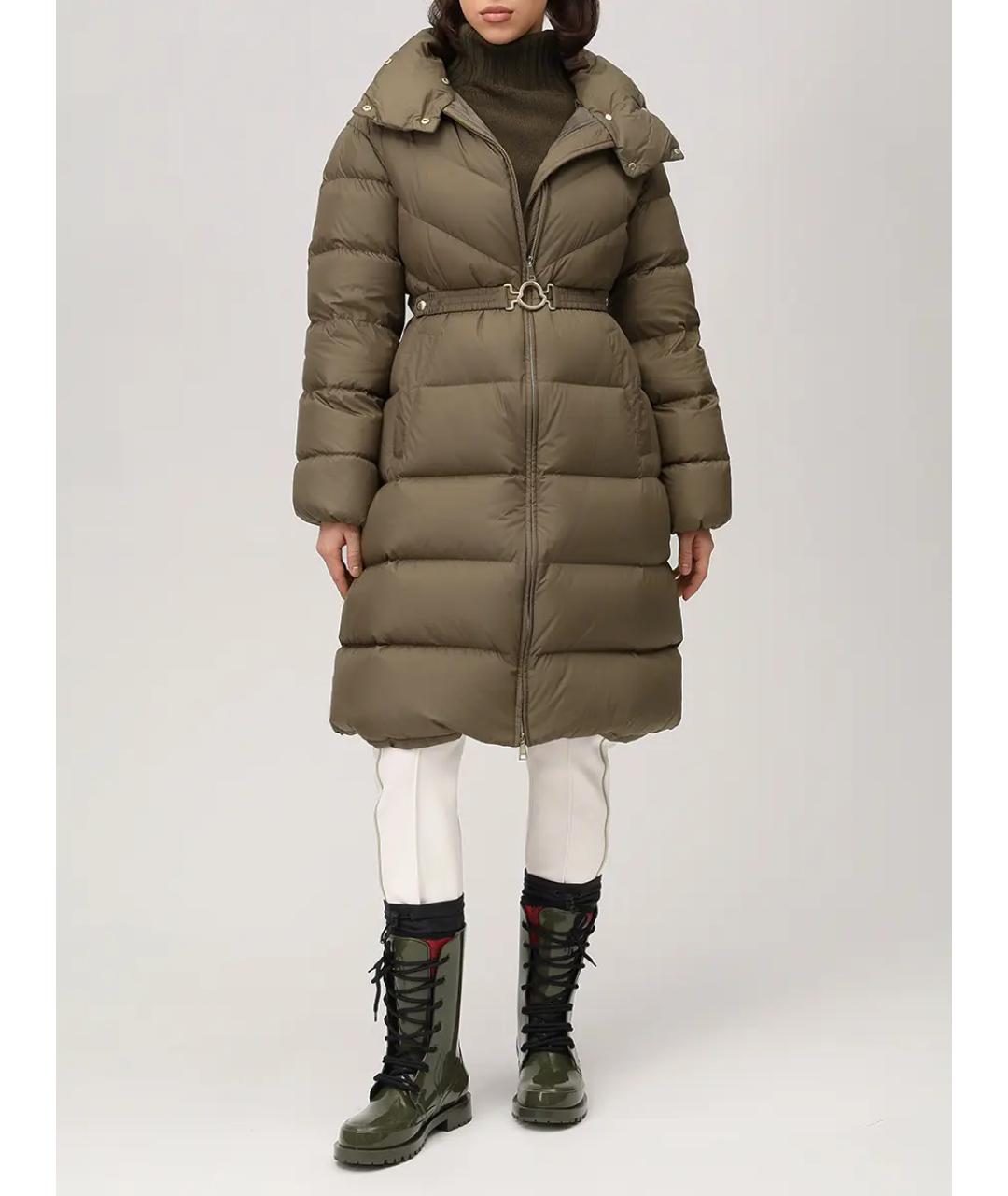 MONCLER Коричневый пуховик, фото 2