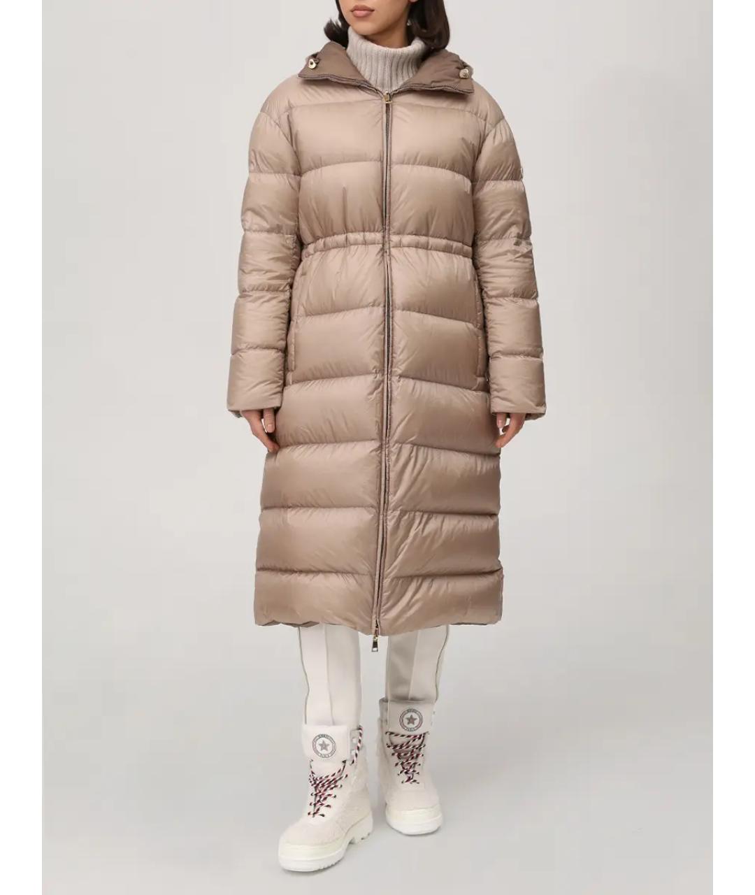 MONCLER Бежевый пуховик, фото 5