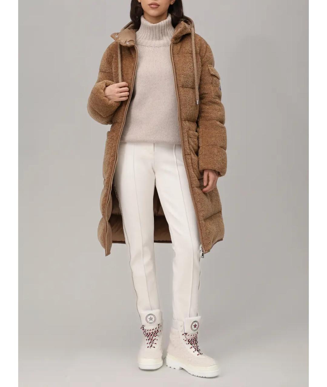 MONCLER Коричневый пуховик, фото 2