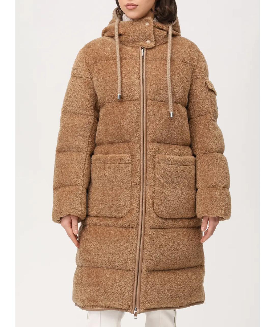 MONCLER Коричневый пуховик, фото 4