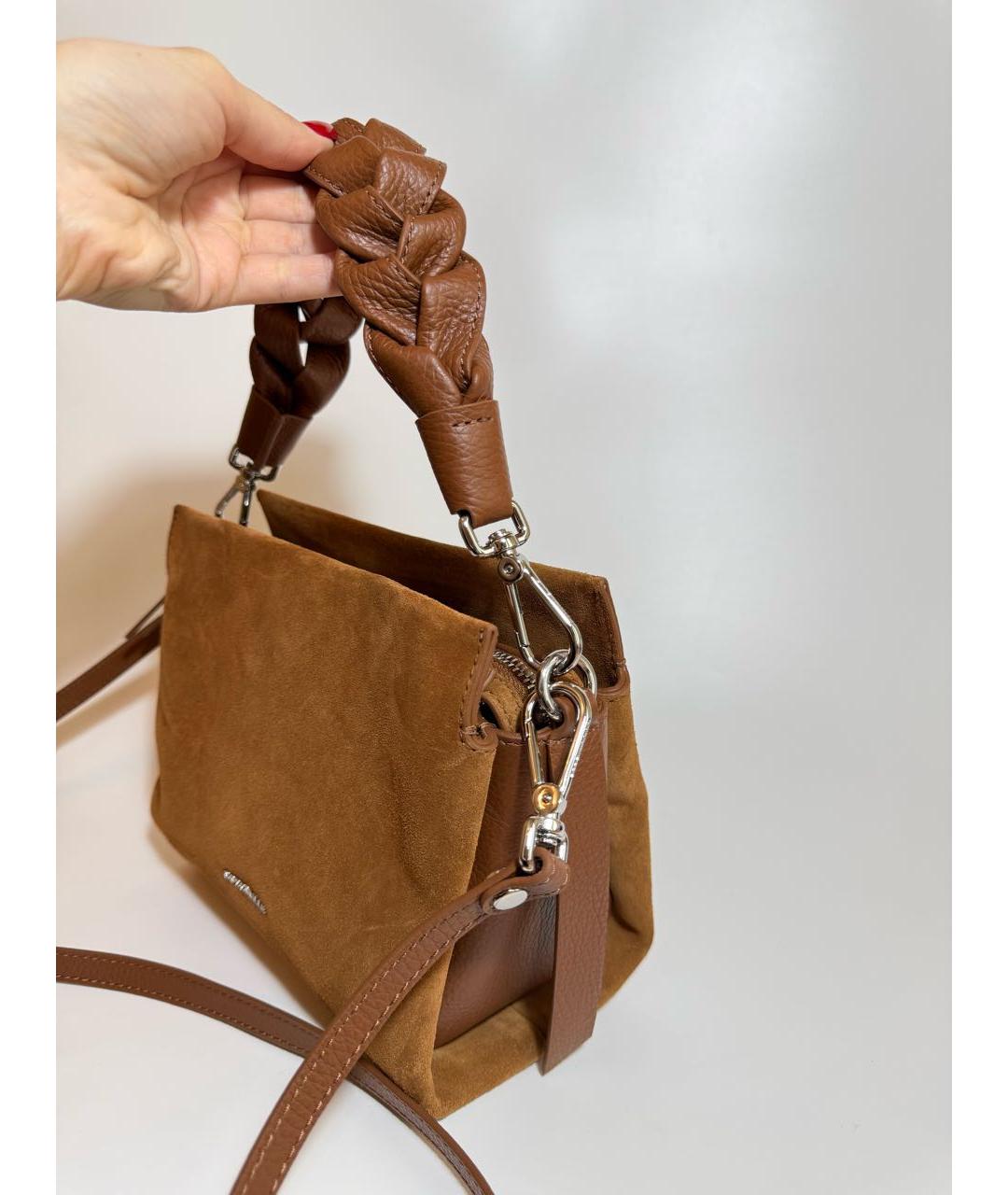 COCCINELLE Коричневая замшевая сумка через плечо, фото 2