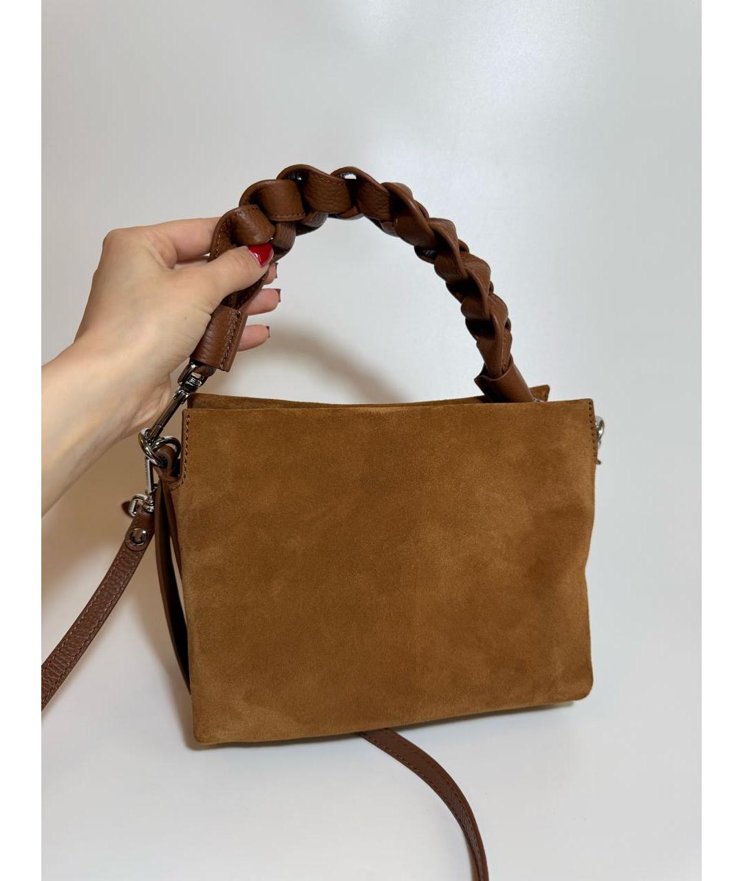 COCCINELLE Коричневая замшевая сумка через плечо, фото 3