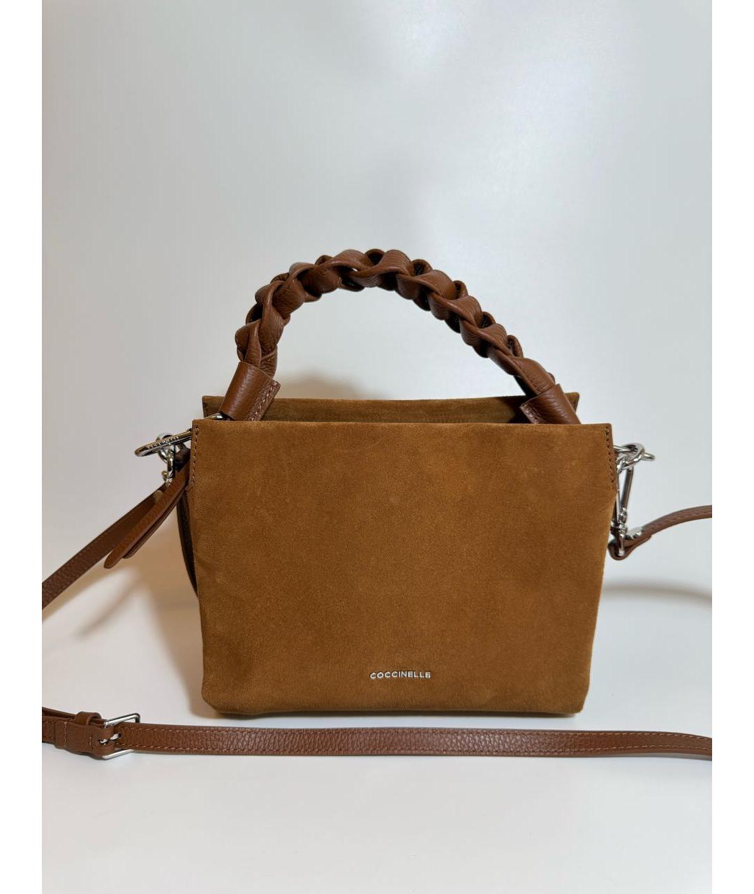 COCCINELLE Коричневая замшевая сумка через плечо, фото 7