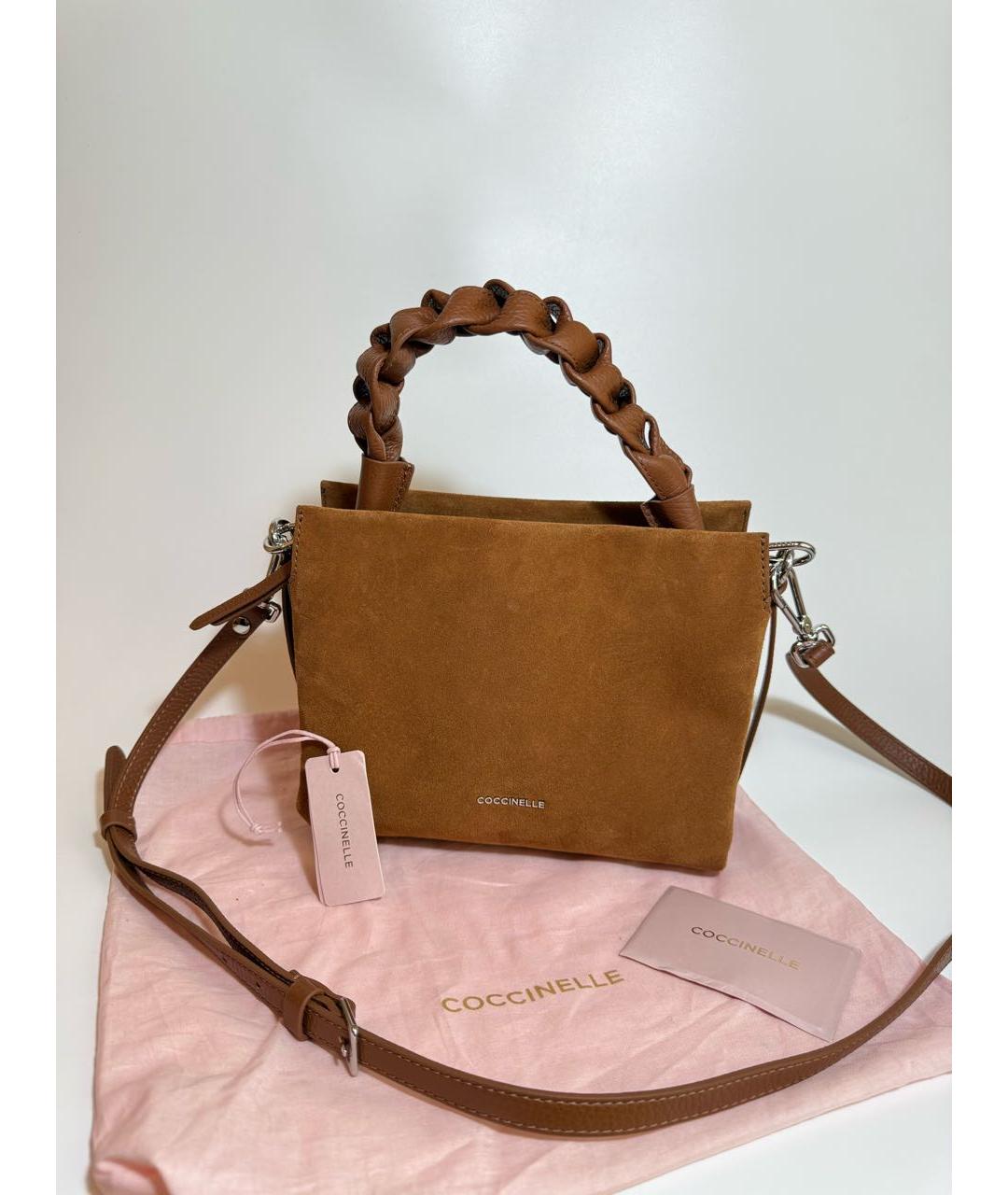 COCCINELLE Коричневая замшевая сумка через плечо, фото 5