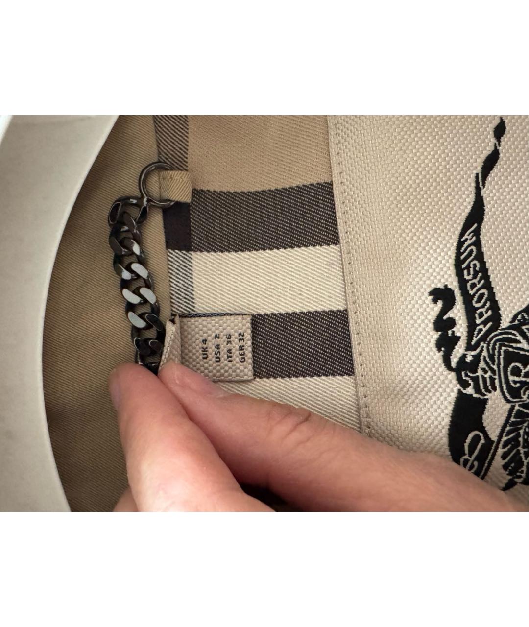 BURBERRY Бежевый хлопковый тренч/плащ, фото 5