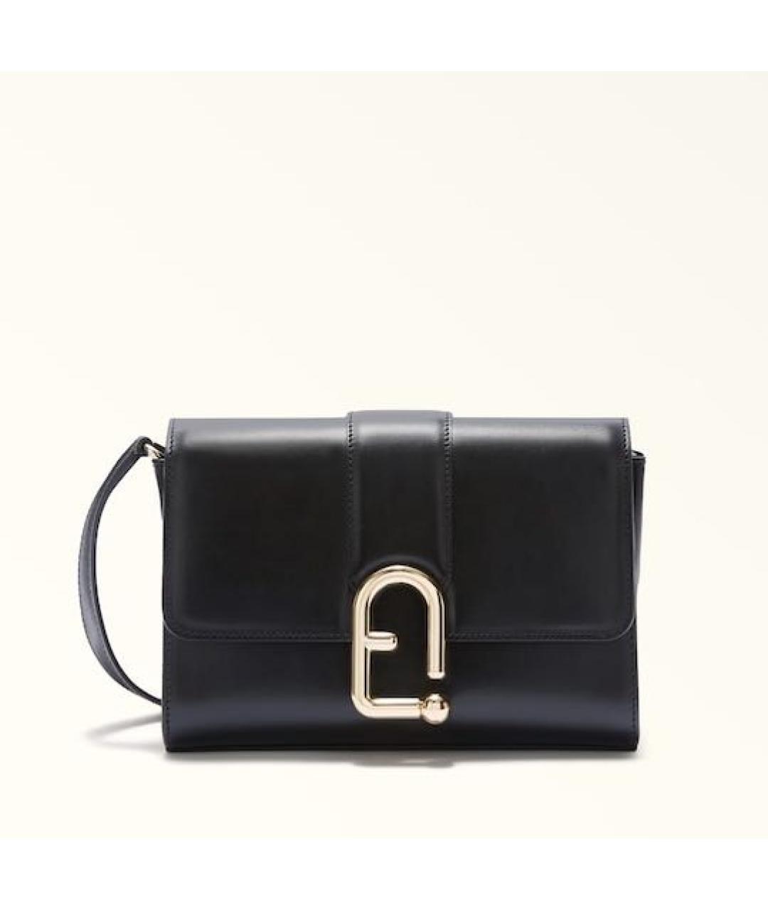 FURLA Черная кожаная сумка через плечо, фото 9