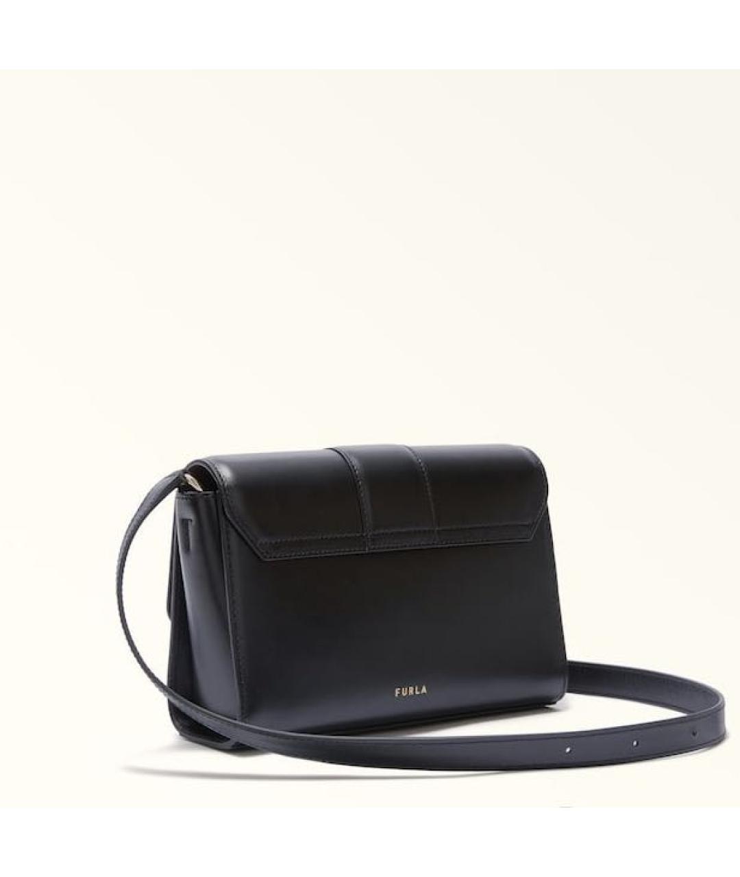 FURLA Черная кожаная сумка через плечо, фото 3