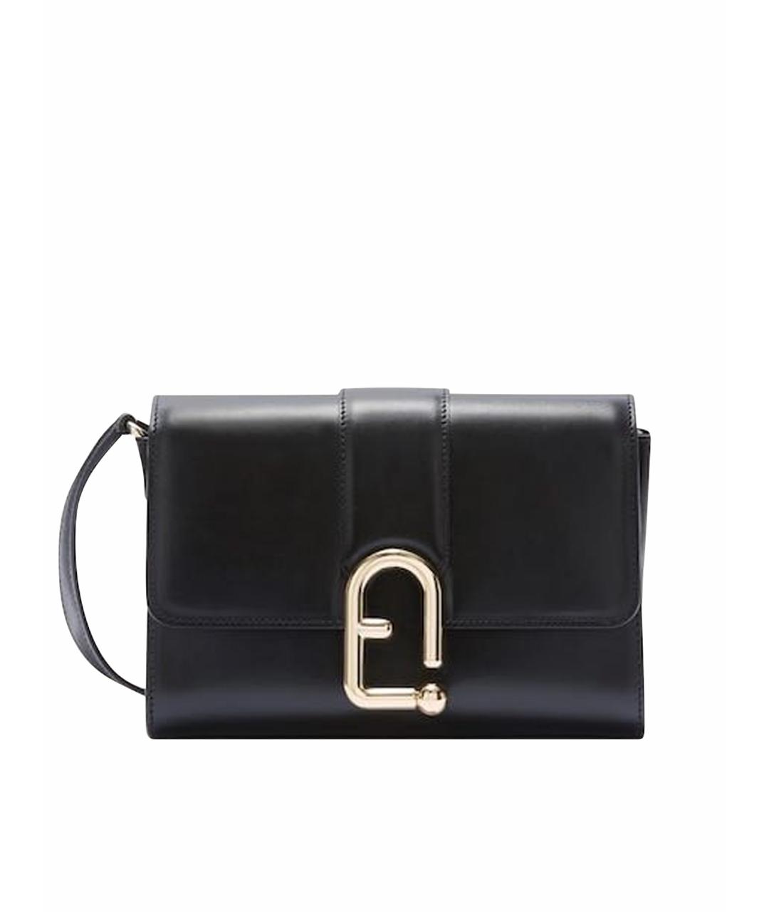 FURLA Черная кожаная сумка через плечо, фото 1