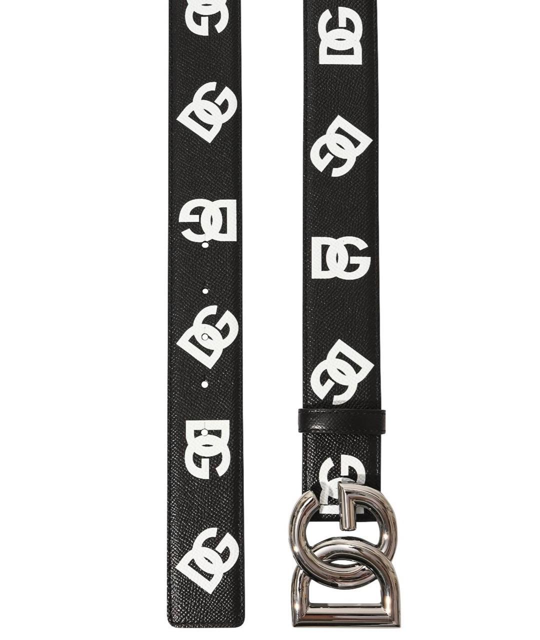 DOLCE&GABBANA Черный кожаный ремень, фото 2