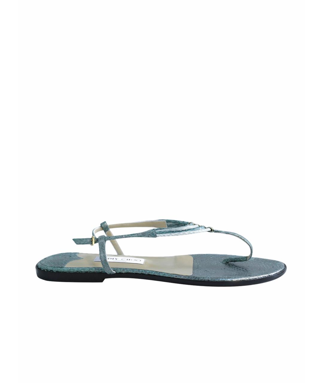 JIMMY CHOO Зеленые кожаные сандалии, фото 1