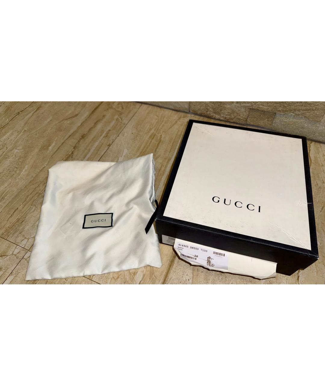 GUCCI Золотые кожаные босоножки, фото 7