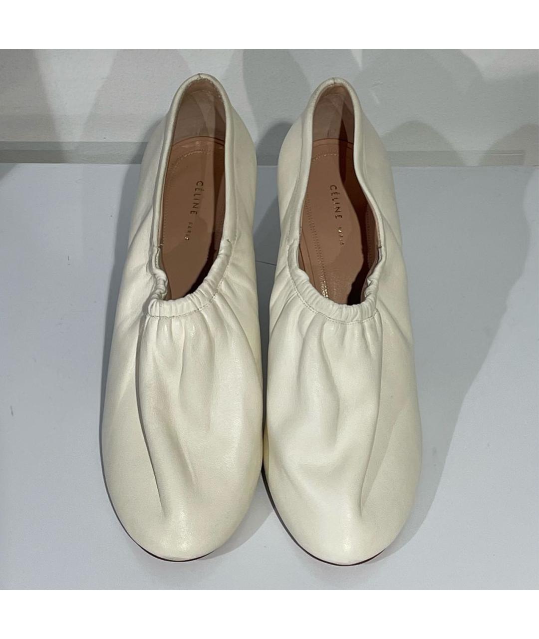 CELINE Белые кожаные ботильоны, фото 2