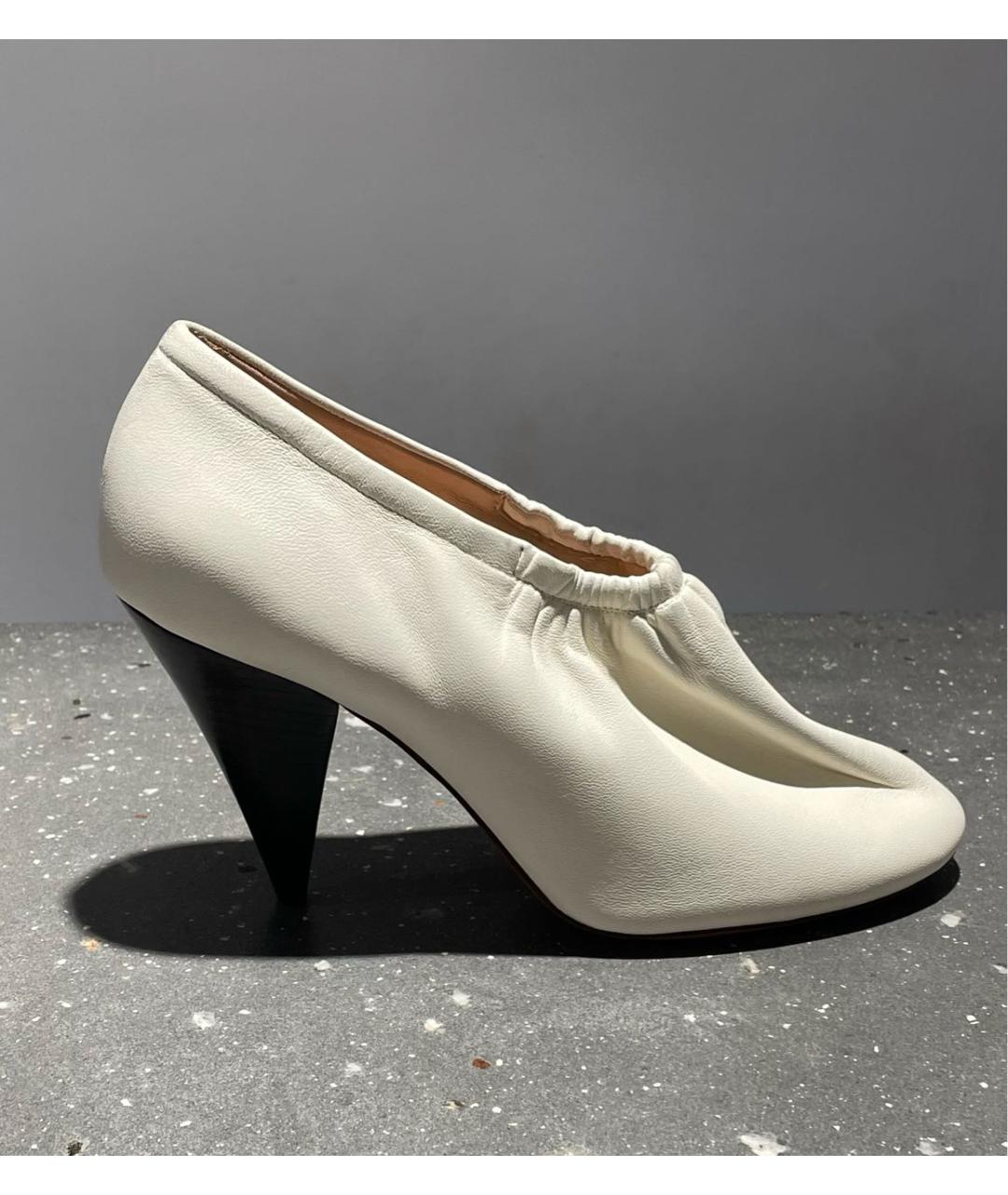 CELINE Белые кожаные ботильоны, фото 8