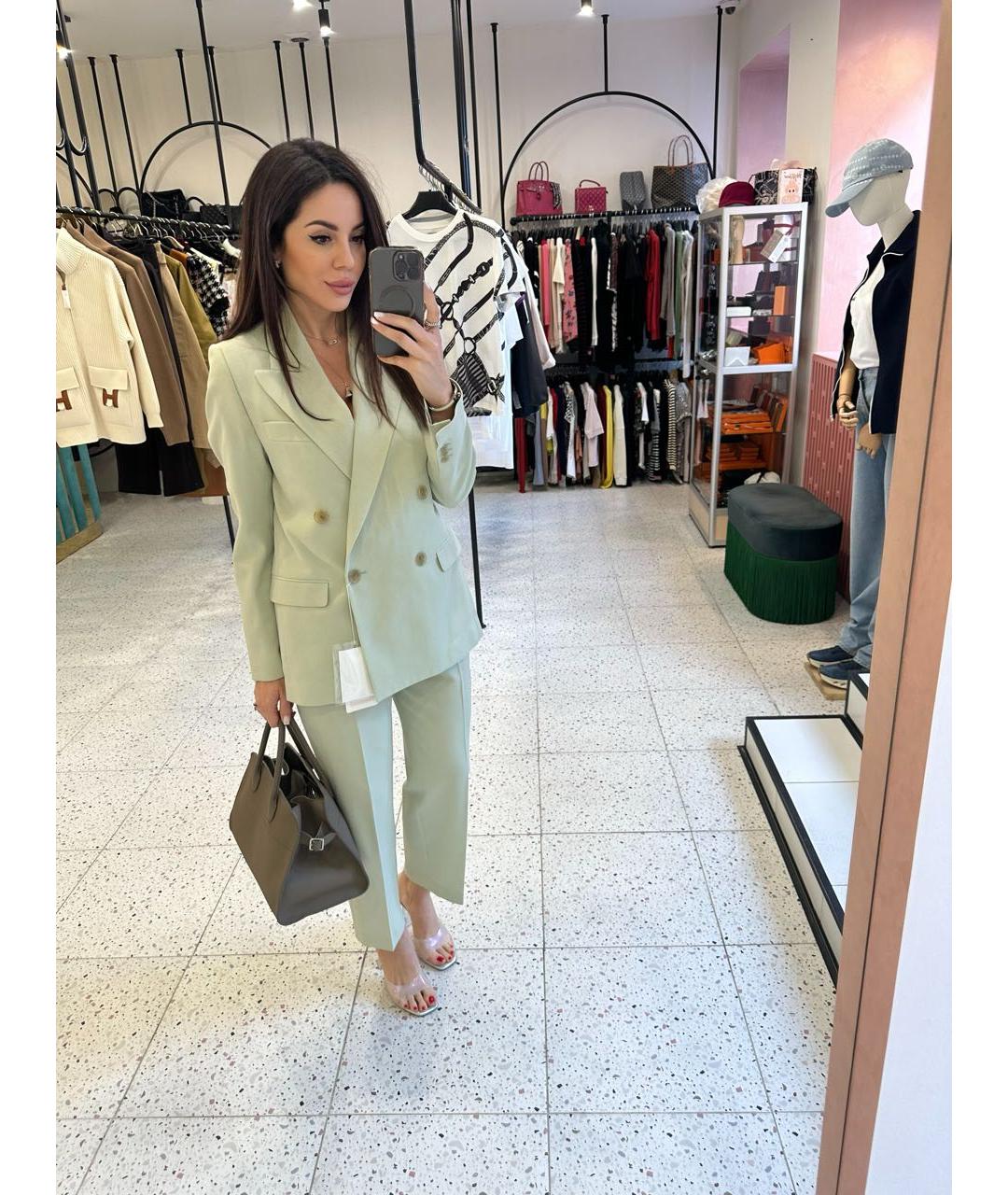 ACNE STUDIOS Салатовый хлопковый костюм с брюками, фото 7