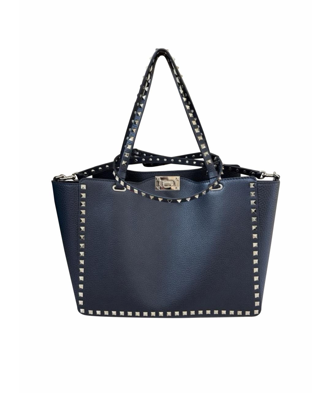 VALENTINO Черная кожаная сумка тоут, фото 1